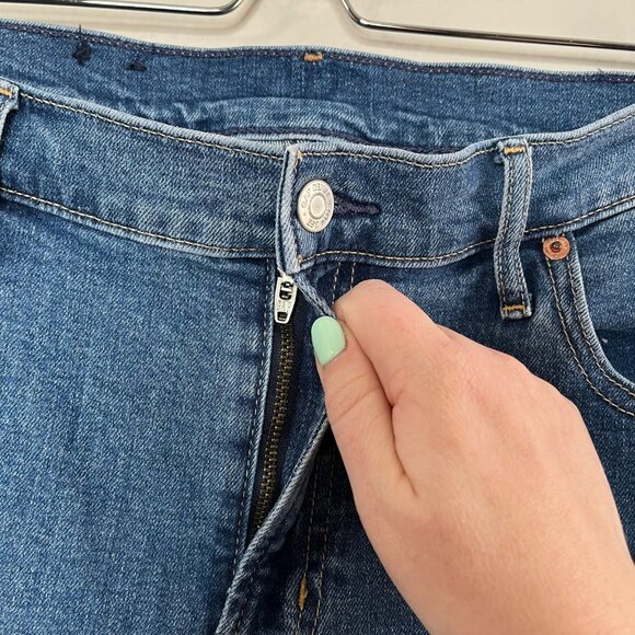 Gap Vintage Slim Mid Rise Medium Indigo Blue Denim Wash Jeans 34/18R - Picture 9 of 14